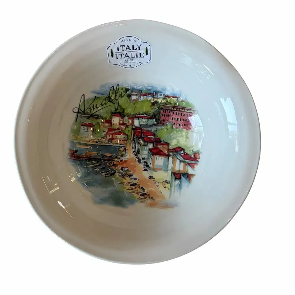Ceramica Cuore Seaside Village Pasta Bowl AMALFI 10.5in Made in Italy New